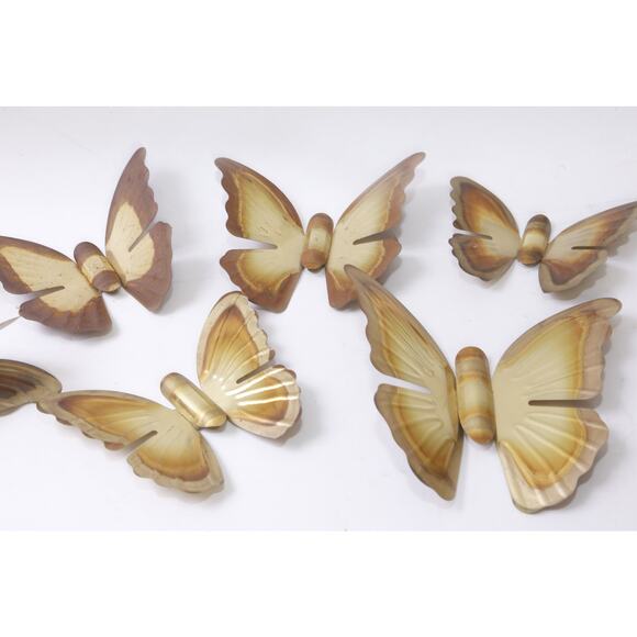70s Butterflies, Light Brown, Set, Decor, Home, Interior - Picture 3 of 4
